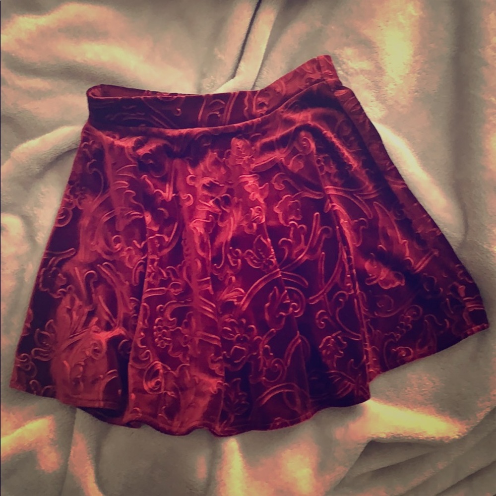 Burgundy Velvet Skirt